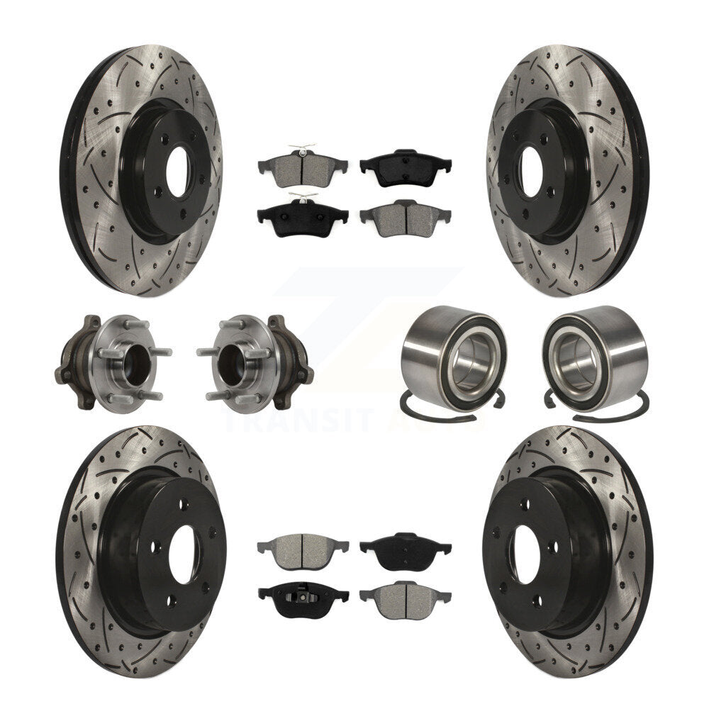 Kit de plaquettes de rotor de frein, roulement de moyeu avant et arrière (10 pièces) pour Ford Transit Connect