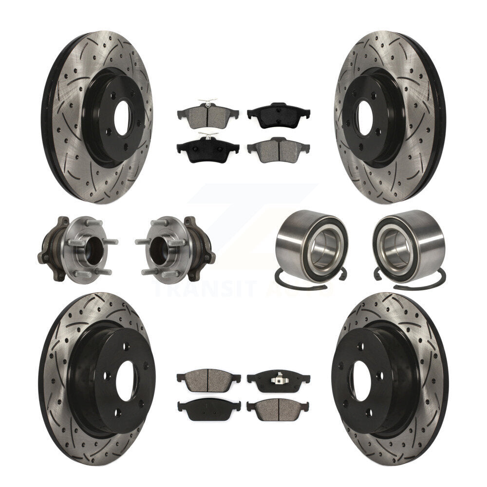 Kit de plaquettes de rotor de frein, roulement de moyeu avant et arrière (10 pièces) pour Ford Transit Connect