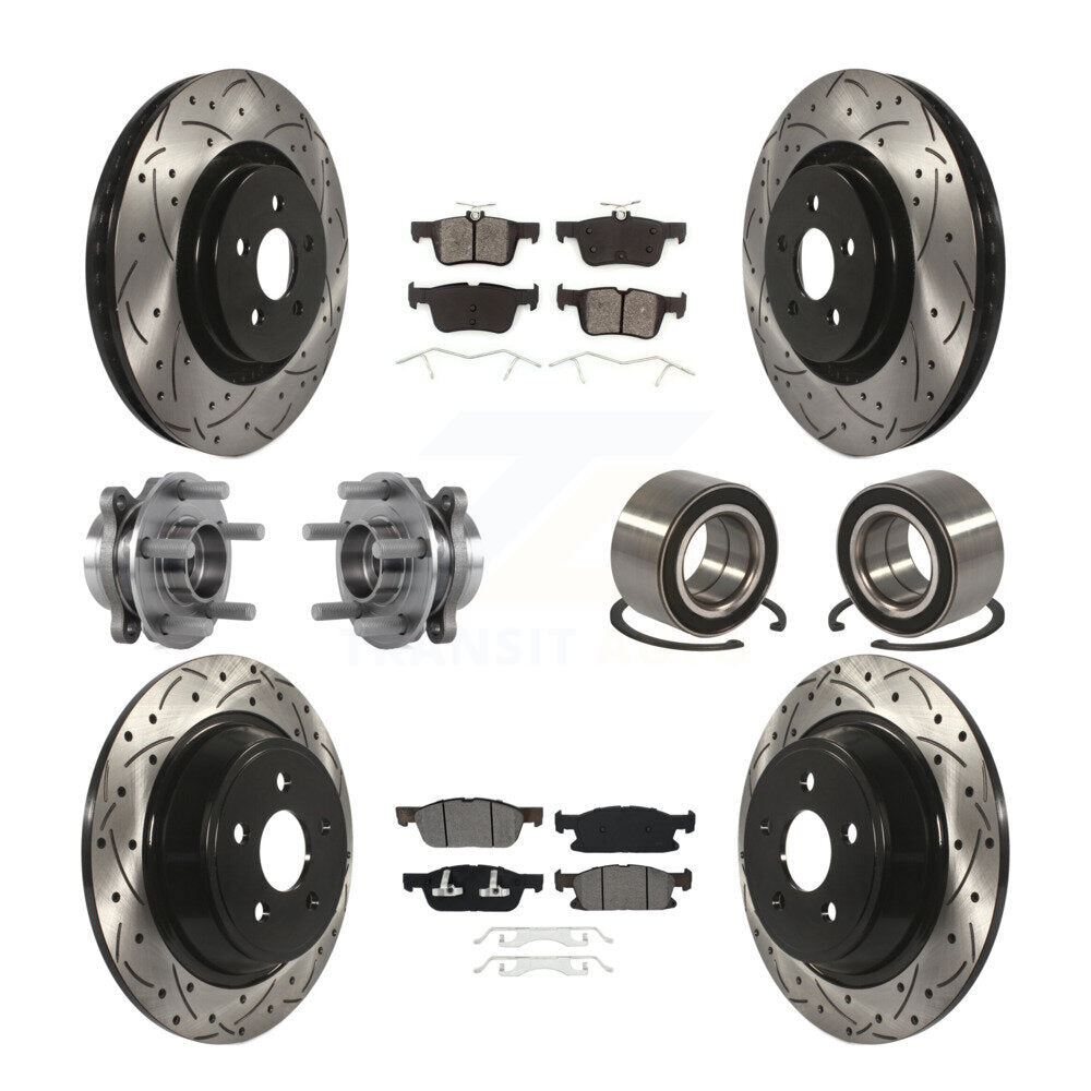 Kit de plaquettes de rotor de frein enduites de roulement de moyeu avant et arrière (10 pièces) pour Ford Edge AW 2015