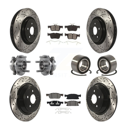 Kit de plaquettes de rotor de frein enduites de roulement de moyeu avant et arrière (10 pièces) pour Ford Edge AW 2015