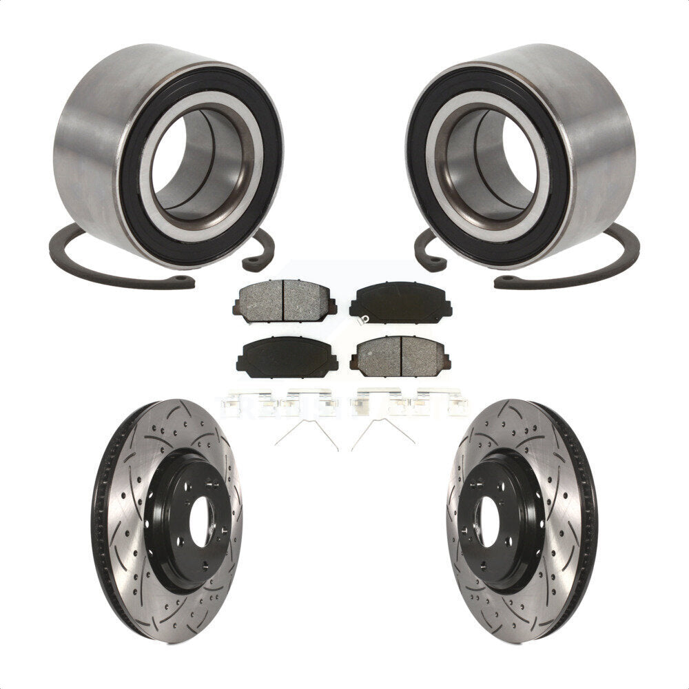Kit de Rotor et de plaquettes de frein à fente percée, roulement de roue avant, pour Honda Civic Acura IL