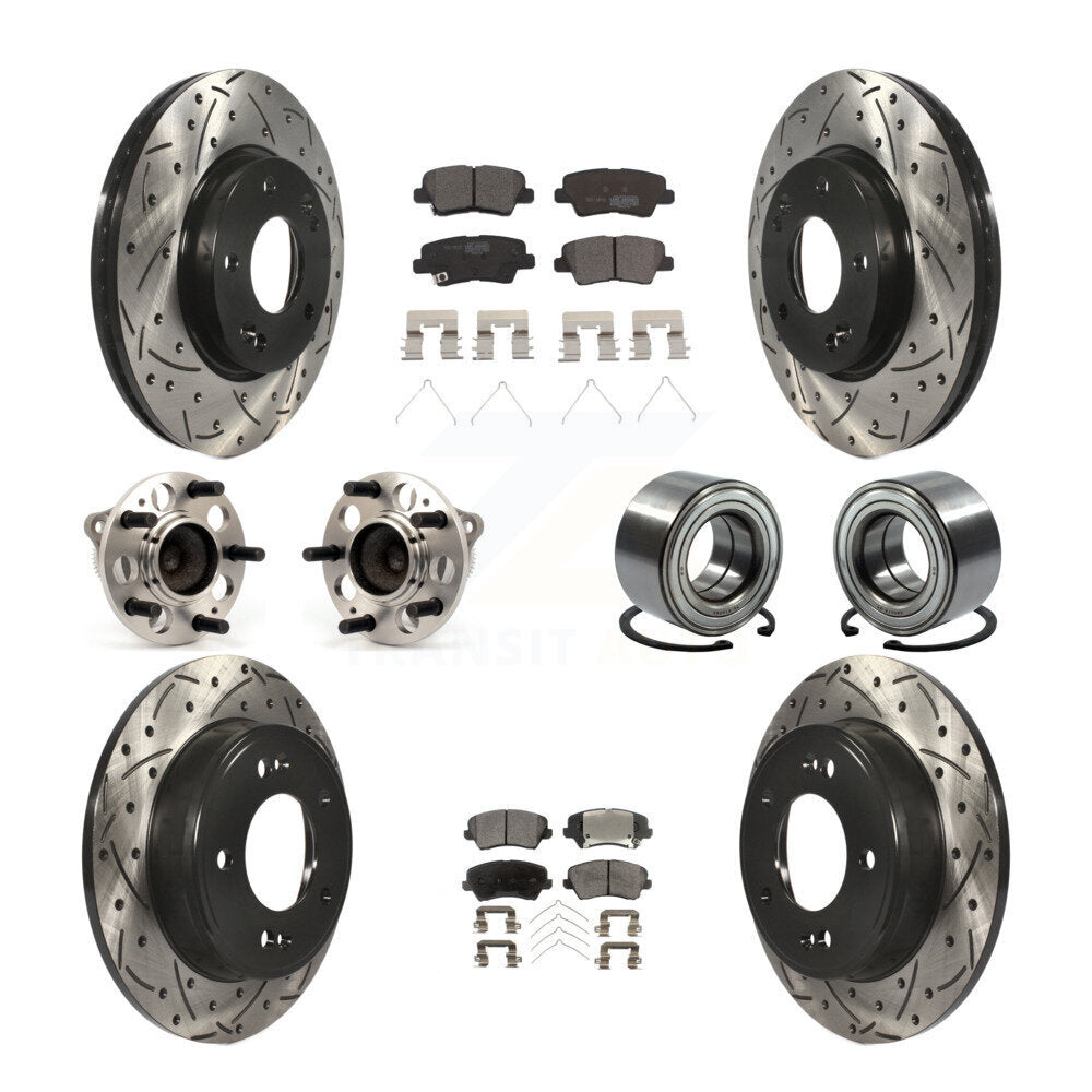 Kit de plaquettes de Rotor de frein revêtues de roulement de moyeu avant et arrière (10 pièces) pour Hyundai Veloster G
