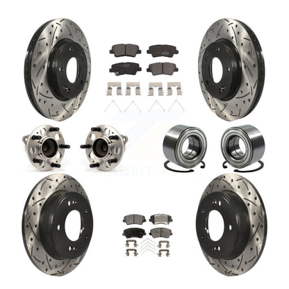 Kit de plaquettes de Rotor de frein revêtues de roulement de moyeu avant et arrière (10 pièces) pour Hyundai Veloster G