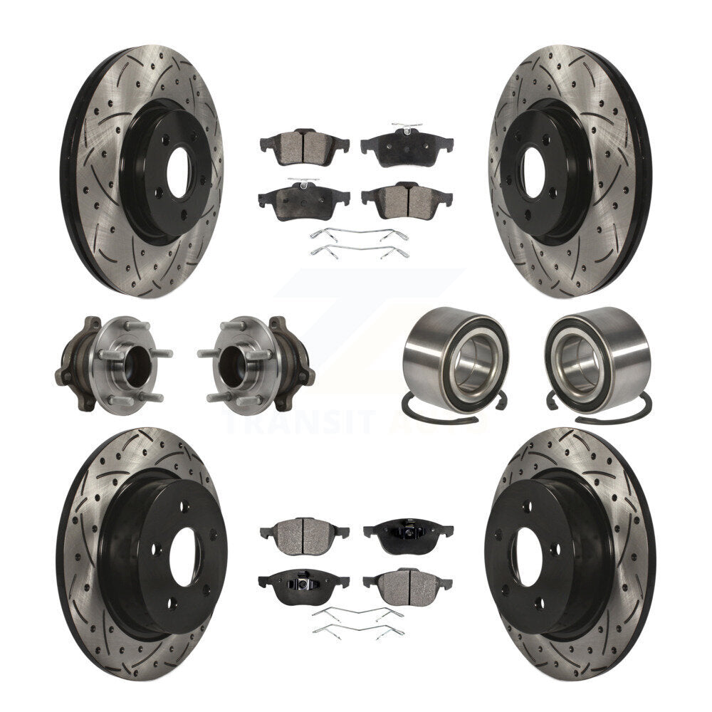 Kit de plaquettes de rotor de frein, roulement de moyeu avant et arrière (10 pièces) pour Ford Transit Connect