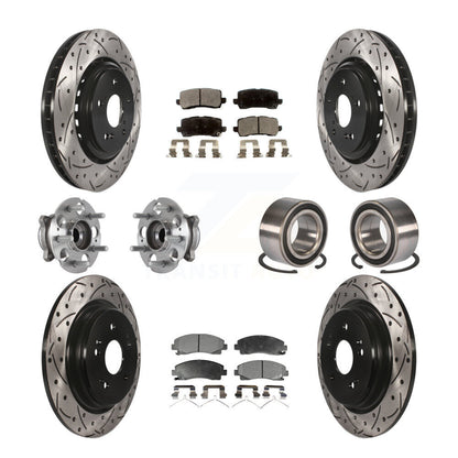 Kit de plaquettes de rotor de frein revêtues de roulement de moyeu avant et arrière (10 pièces) pour Acura TLX AW 15-20