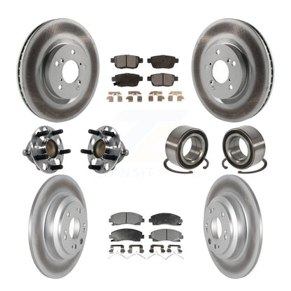 Kit de rotors et plaquettes de frein à disque revêtus de roulement de moyeu avant et arrière (10 pièces) pour Acura T