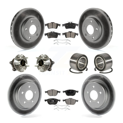 Kit de rotor et de plaquettes de frein à disque revêtus de roulement de moyeu avant et arrière (10 pièces) pour Ford Focu