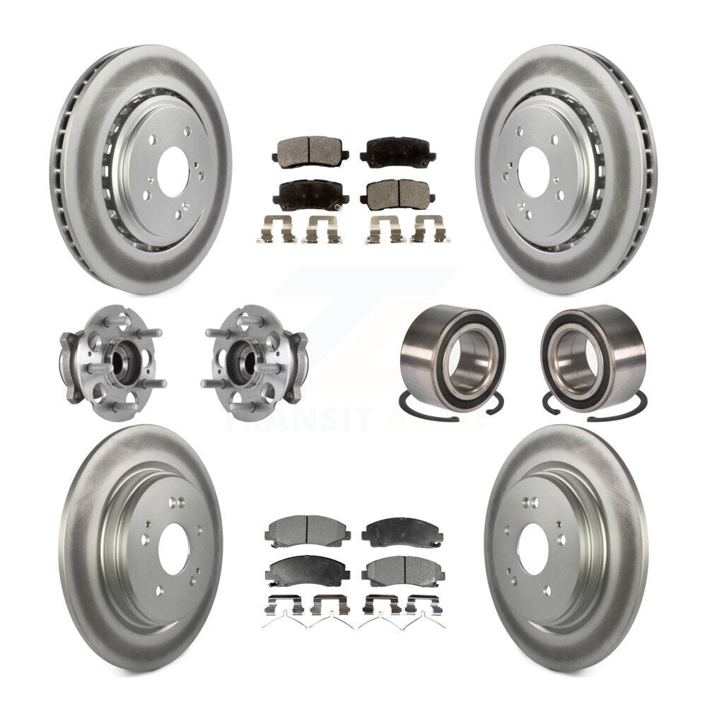 Kit de plaquettes de rotor de frein revêtues de roulement de moyeu avant et arrière (10 pièces) pour Acura TLX AW 15-20