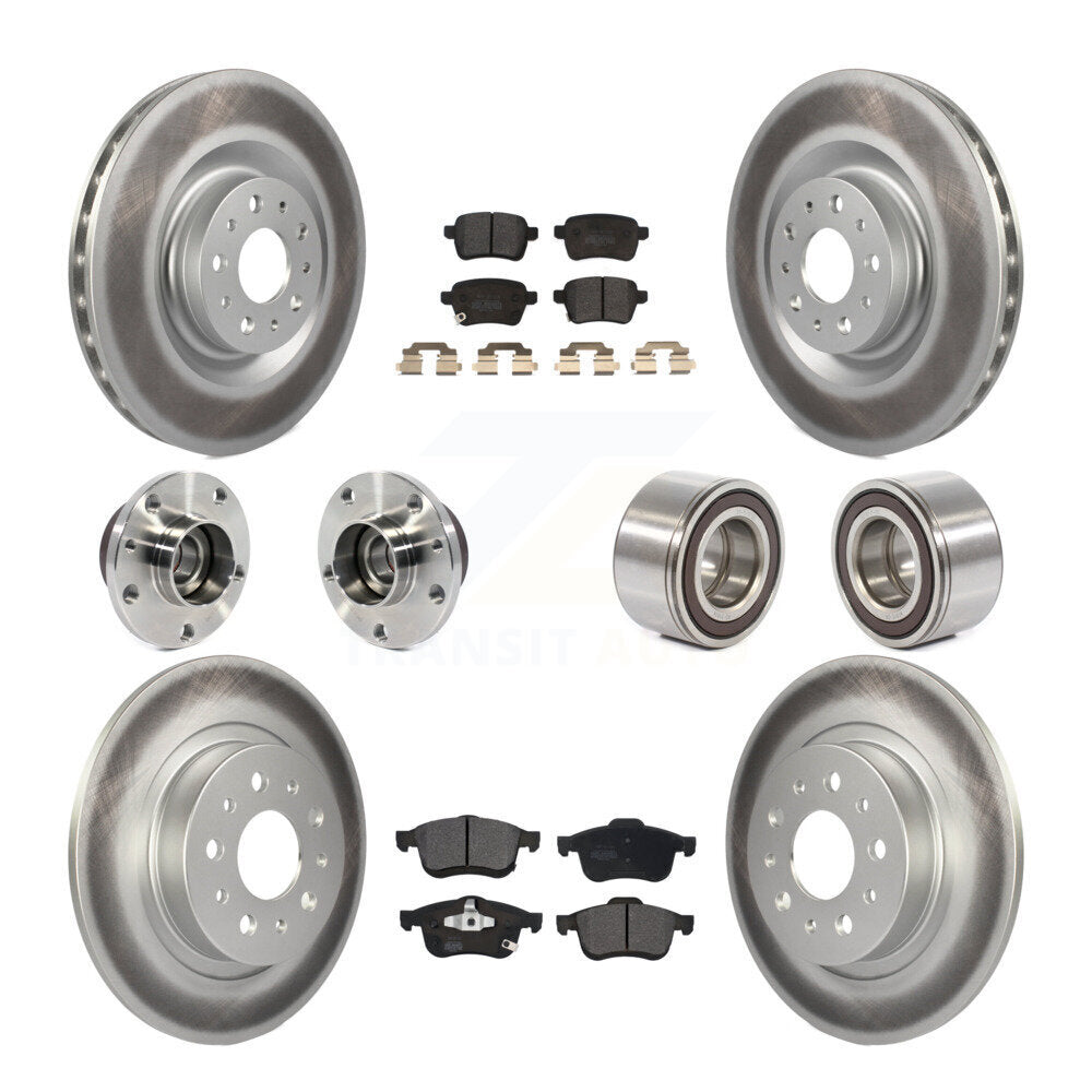 Kit de plaquettes de rotor de frein revêtues de roulement de moyeu avant et arrière (10 pièces) pour Fiat 500 2014 – 2018