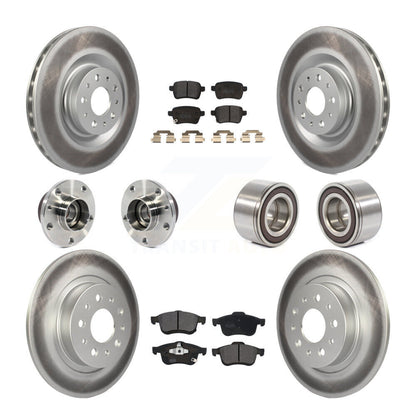 Kit de plaquettes de rotor de frein revêtues de roulement de moyeu avant et arrière (10 pièces) pour Fiat 500 2014 – 2018