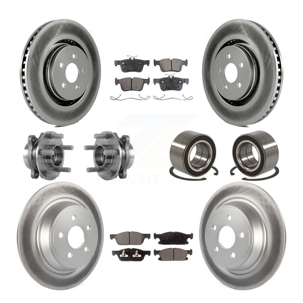 Kit de plaquettes de rotor de frein enduites de roulement de moyeu avant et arrière (10 pièces) pour Ford Edge AW 2015