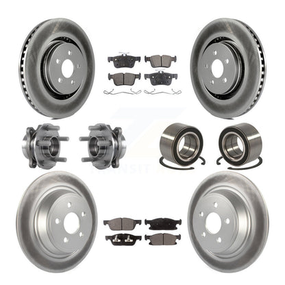 Kit de plaquettes de rotor de frein enduites de roulement de moyeu avant et arrière (10 pièces) pour Ford Edge AW 2015