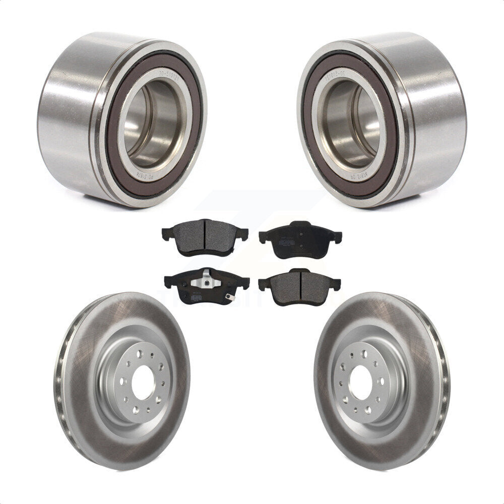 Kit de rotor et plaquettes de frein à disque revêtus de roulement de roue avant pour Fiat 500 2014 – 2018