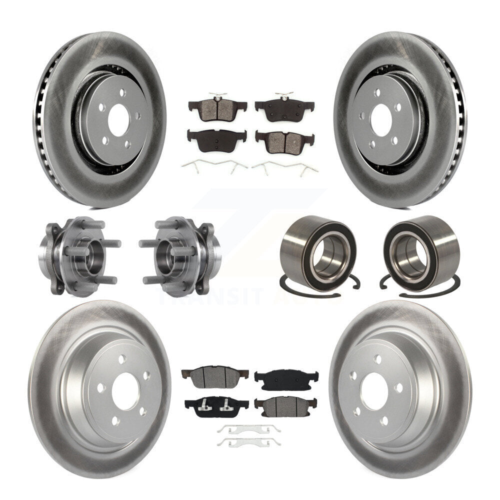 Kit de plaquettes de rotor de frein enduites de roulement de moyeu avant et arrière (10 pièces) pour Ford Edge AW 2015