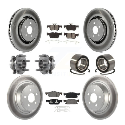 Kit de plaquettes de rotor de frein enduites de roulement de moyeu avant et arrière (10 pièces) pour Ford Edge AW 2015