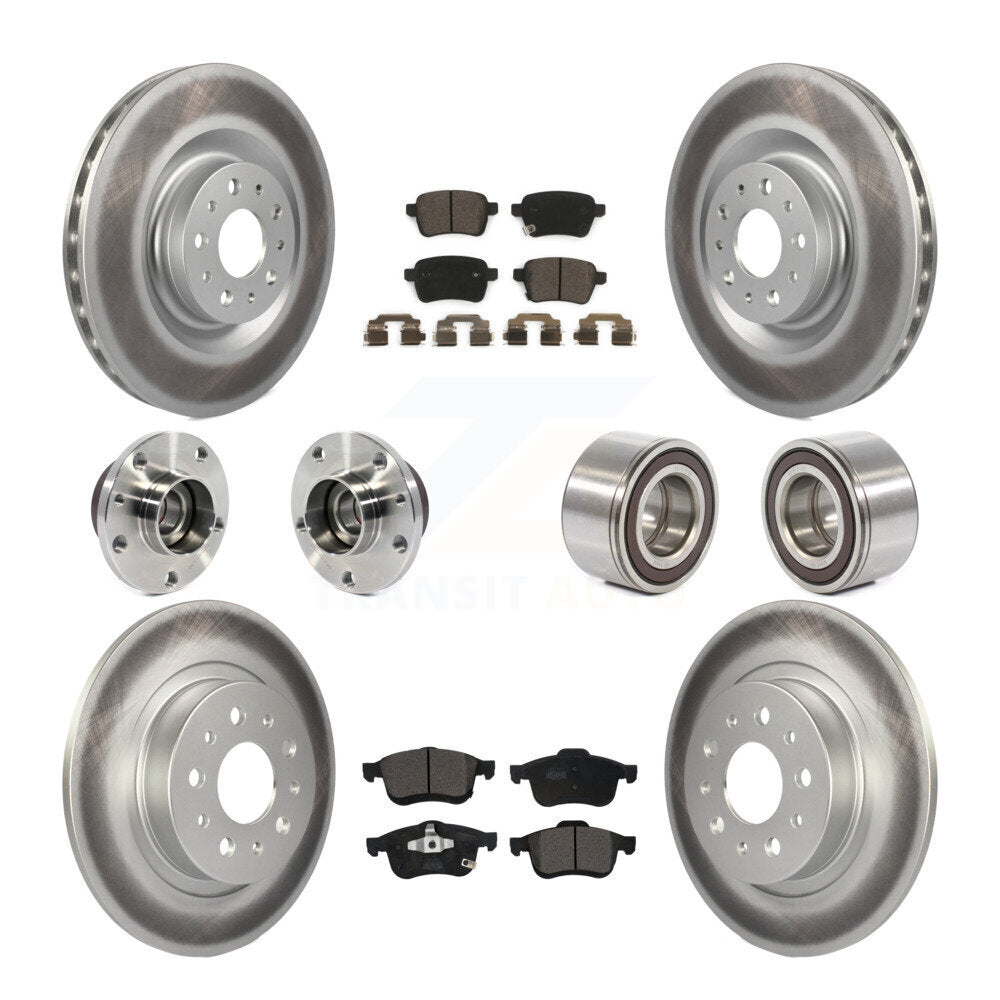 Kit de plaquettes de rotor de frein revêtues de roulement de moyeu avant et arrière (10 pièces) pour Fiat 500 2014 – 2018