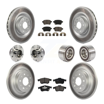Kit de plaquettes de rotor de frein revêtues de roulement de moyeu avant et arrière (10 pièces) pour Fiat 500 2014 – 2018