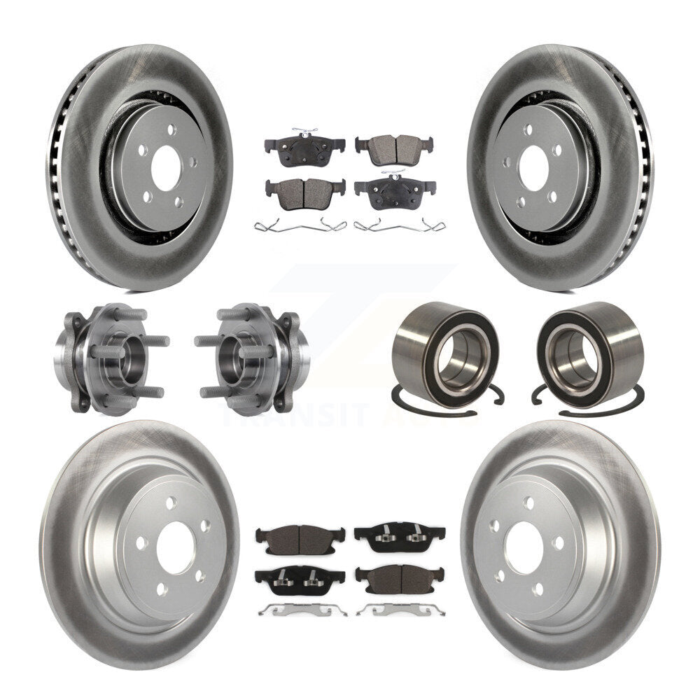 Kit de plaquettes de rotor de frein enduites de roulement de moyeu avant et arrière (10 pièces) pour Ford Edge AW 2015