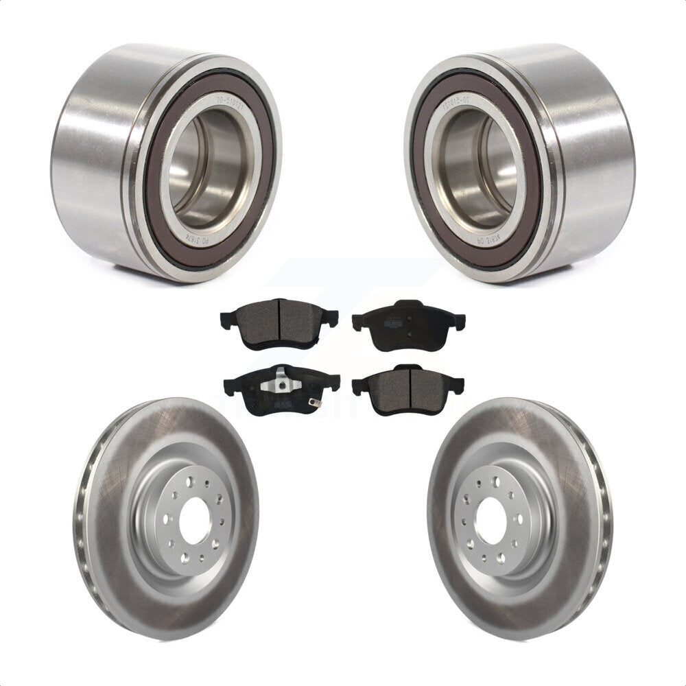 Kit de rotor et plaquettes de frein à disque revêtus de roulement de roue avant pour Fiat 500 2014 – 2018