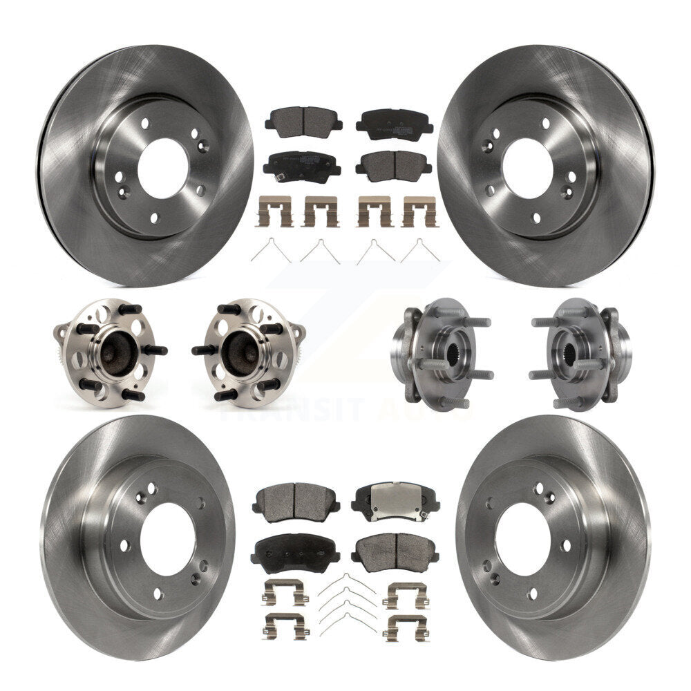 Kit de rotors et plaquettes de frein avec roulement de moyeu avant et arrière (10 pièces) pour Hyundai Elantra G 2017