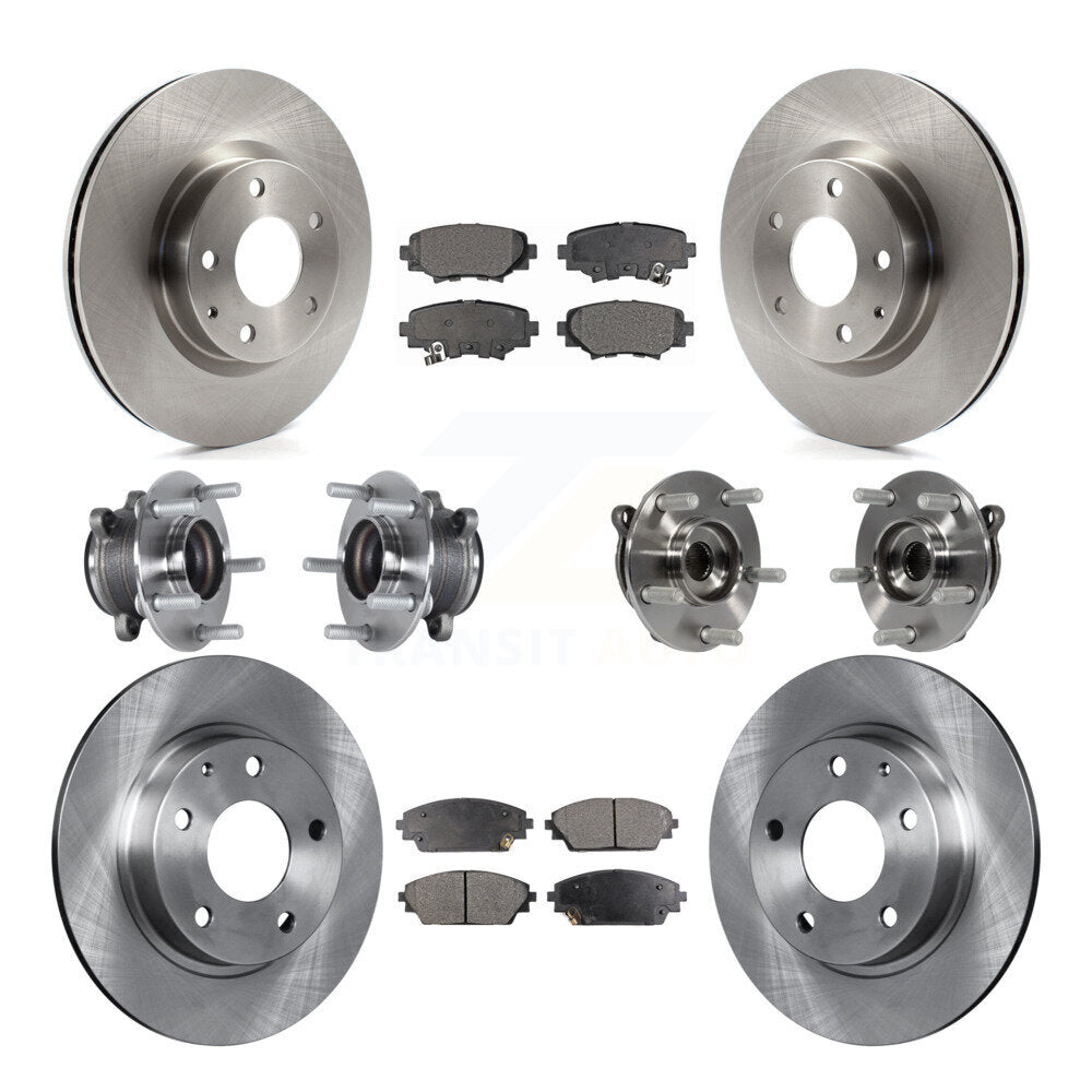 Kit de rotors et plaquettes de frein à disque, roulements de moyeu avant et arrière (10 pièces) pour Mazda 3 Sport