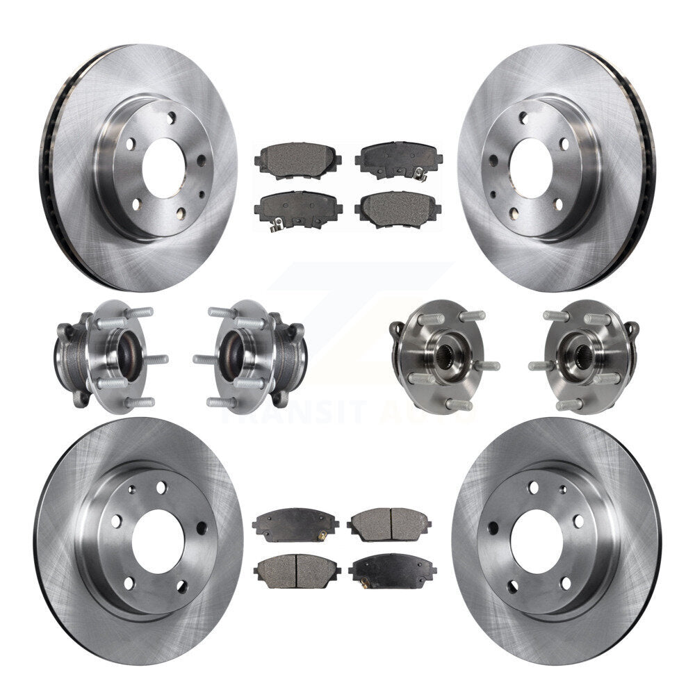 Kit de rotors et plaquettes de frein à disque, roulements de moyeu avant et arrière (10 pièces) pour Mazda 3 Sport