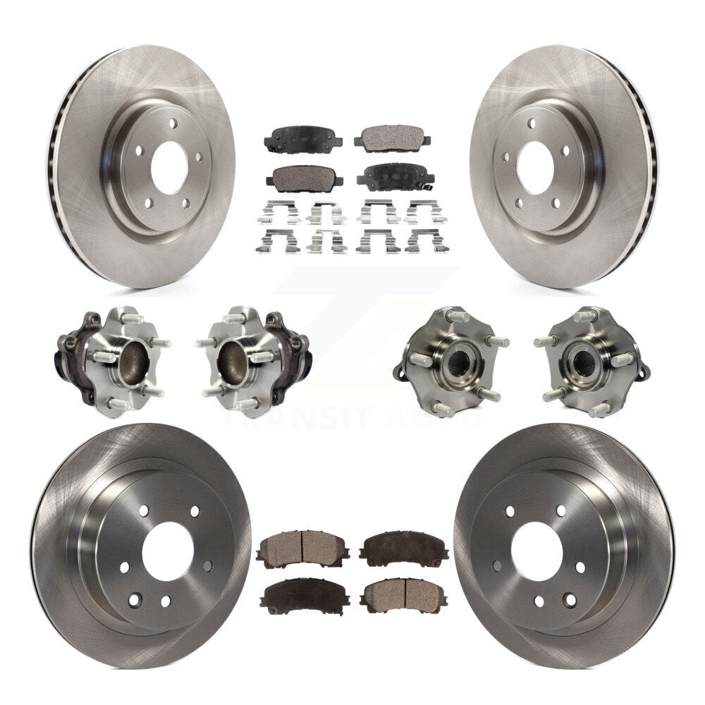 Kit de rotors et plaquettes de frein à disque, roulements de moyeu avant et arrière (10 pièces) pour Nissan Rogue