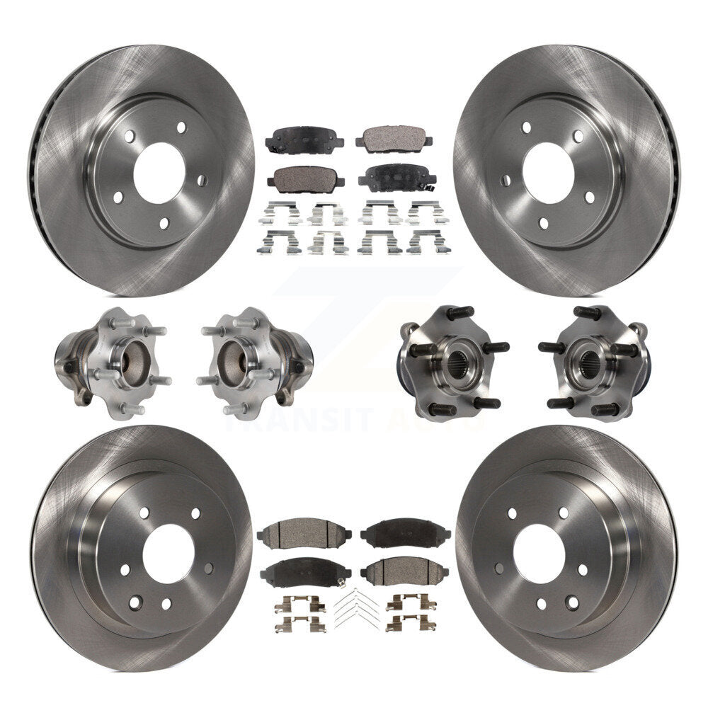 Kit de rotors et plaquettes de frein à disque, roulements de moyeu avant et arrière (10 pièces) pour Nissan LEAF