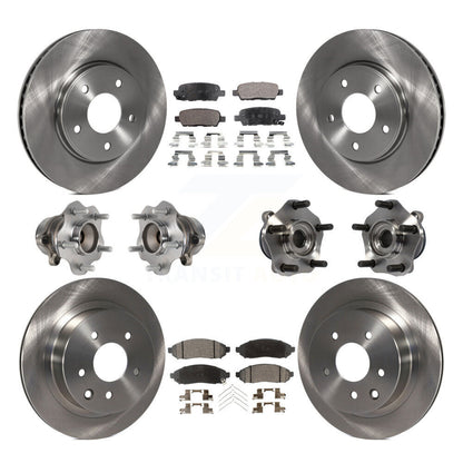 Kit de rotors et plaquettes de frein à disque, roulements de moyeu avant et arrière (10 pièces) pour Nissan LEAF