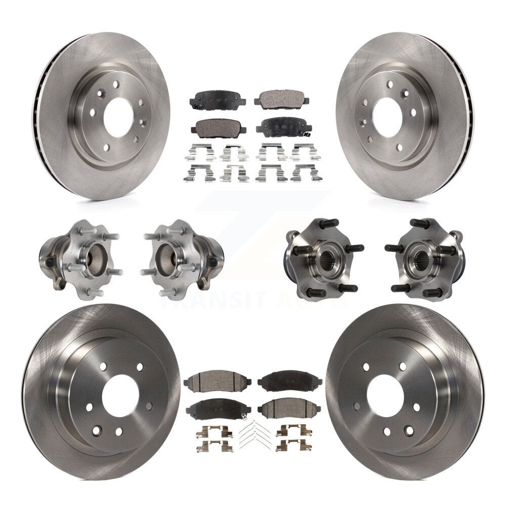 Kit de rotors et plaquettes de frein à disque, roulements de moyeu avant et arrière (10 pièces) pour Nissan LEAF