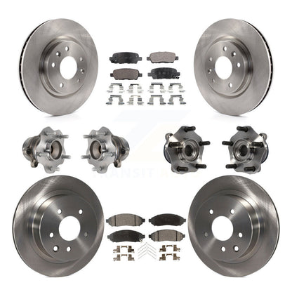 Kit de rotors et plaquettes de frein à disque, roulements de moyeu avant et arrière (10 pièces) pour Nissan LEAF