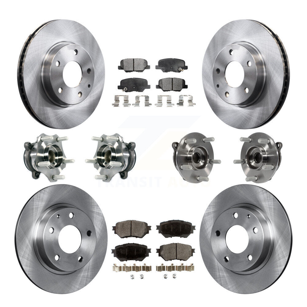 Kit de rotors et plaquettes de frein à disque, roulements de moyeu avant et arrière (10 pièces) pour Mazda 3 Sport