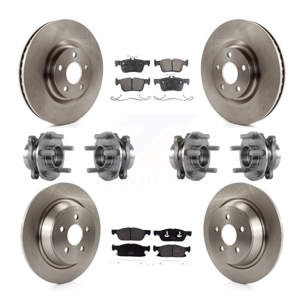 Kit de rotors et plaquettes de frein, roulement de moyeu avant et arrière (10 pièces) pour Lincoln Continental AW