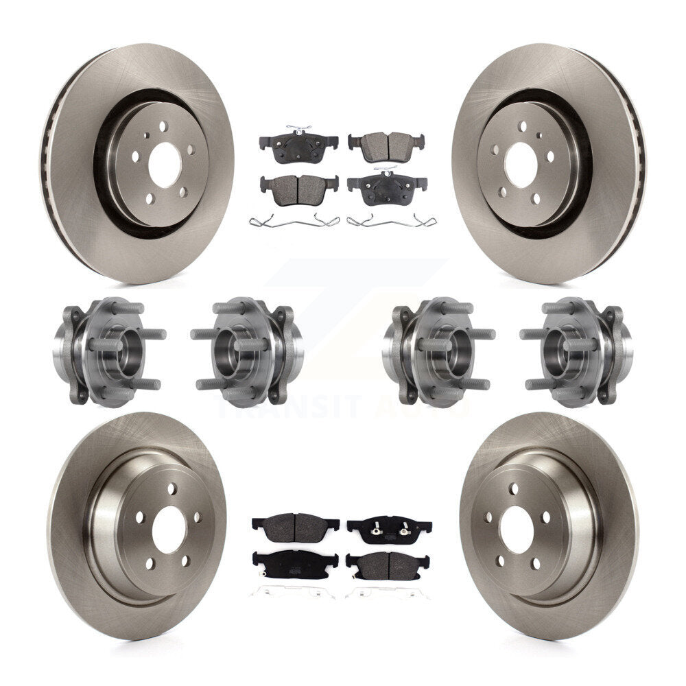 Kit de rotors et plaquettes de frein, roulement de moyeu avant et arrière (10 pièces) pour Lincoln Continental AW
