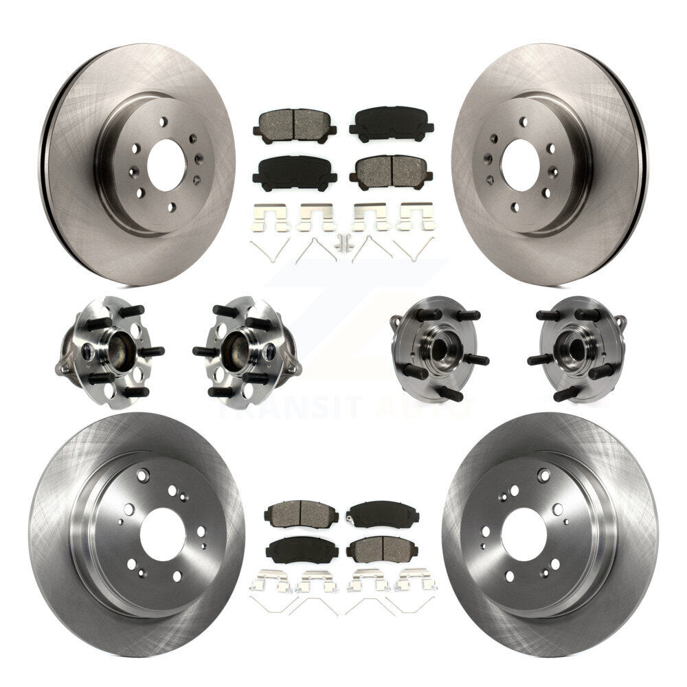 Kit de rotors et plaquettes de frein avec roulement de moyeu avant et arrière (10 pièces) pour Honda Odysse 2011-2014