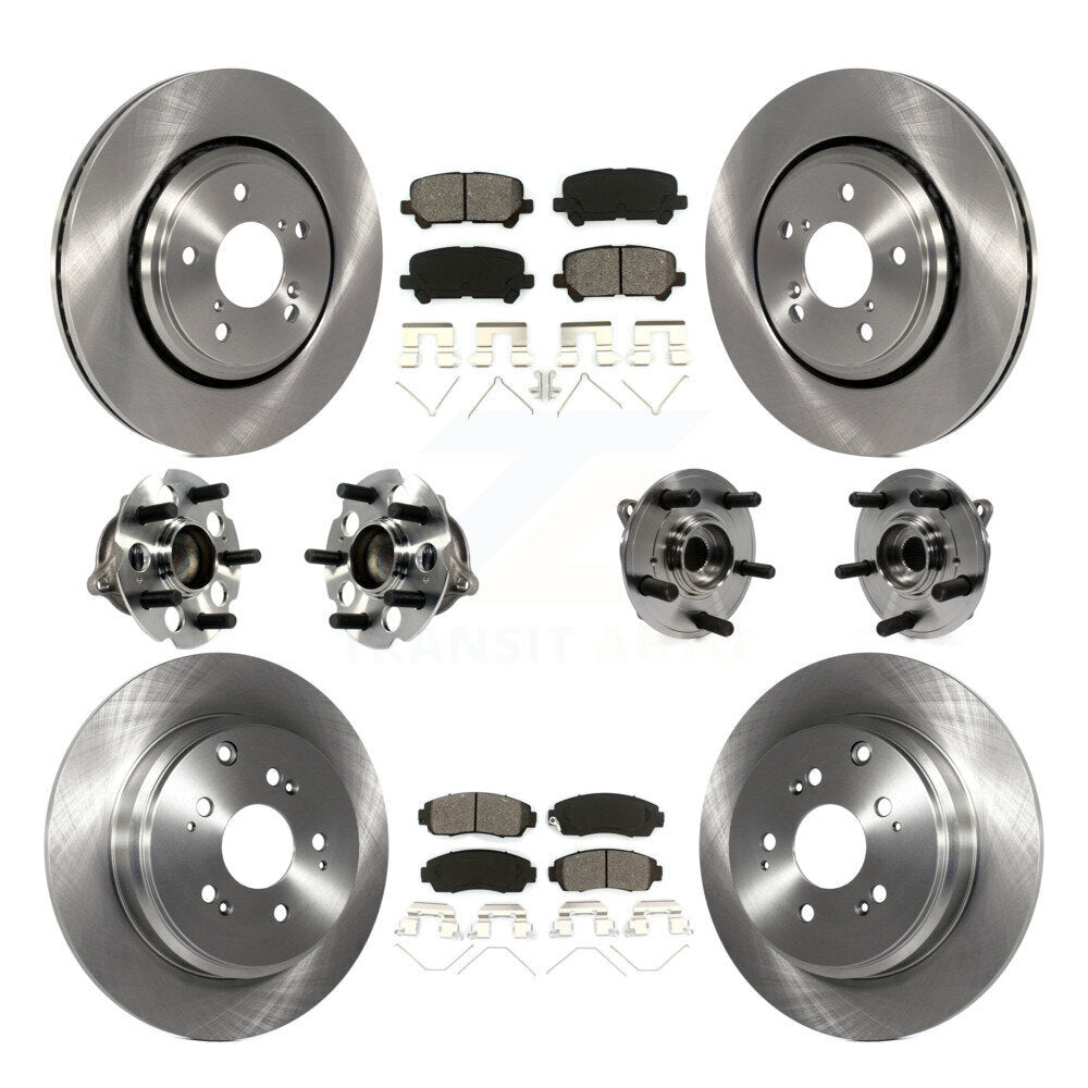 Kit de rotors et plaquettes de frein avec roulement de moyeu avant et arrière (10 pièces) pour Honda Odysse 2015-2017