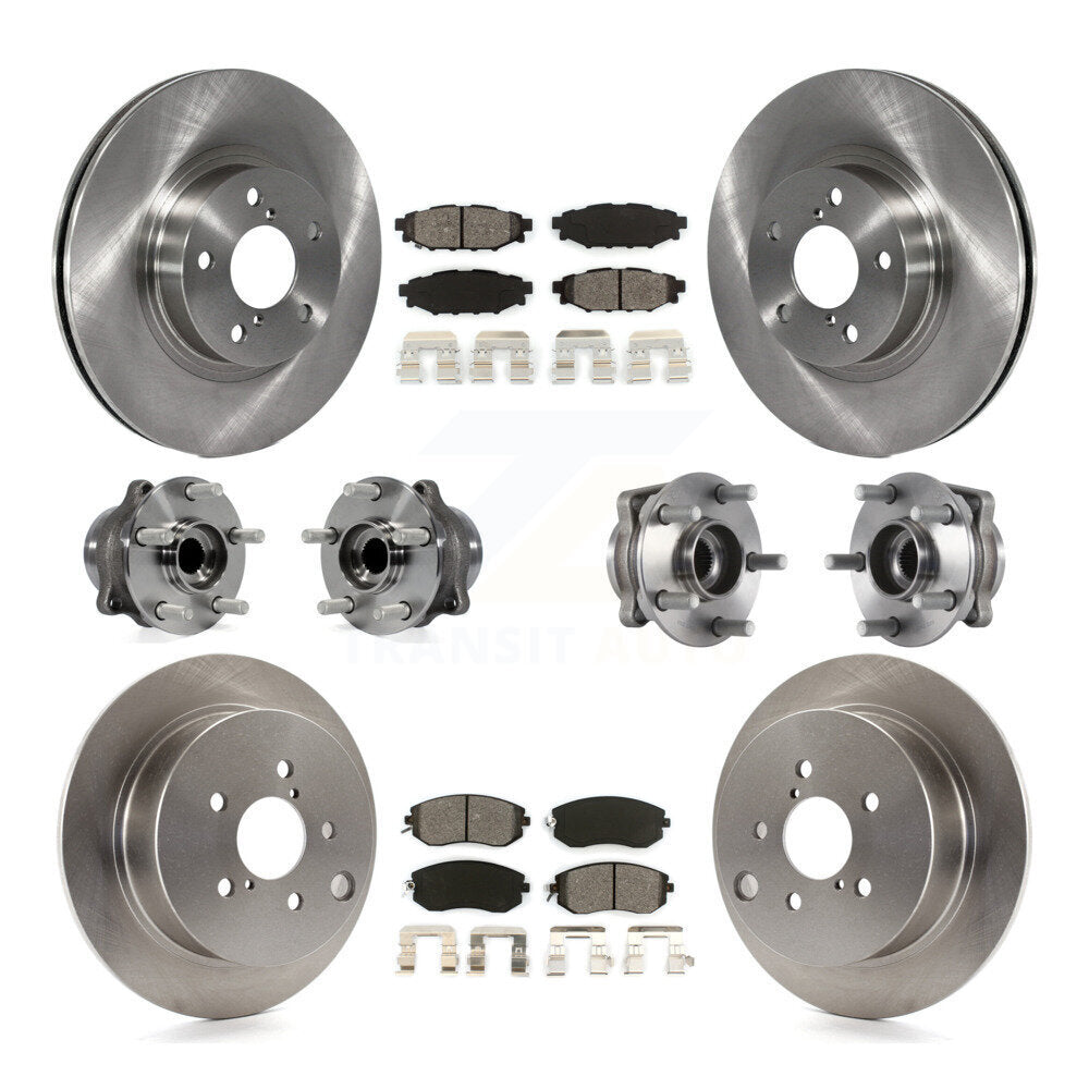 Kit de rotors et plaquettes de frein à disque, roulements de moyeu avant et arrière (10 pièces) pour Subaru Imprez