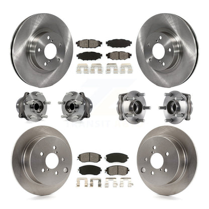 Kit de rotors et plaquettes de frein à disque, roulements de moyeu avant et arrière (10 pièces) pour Subaru Imprez