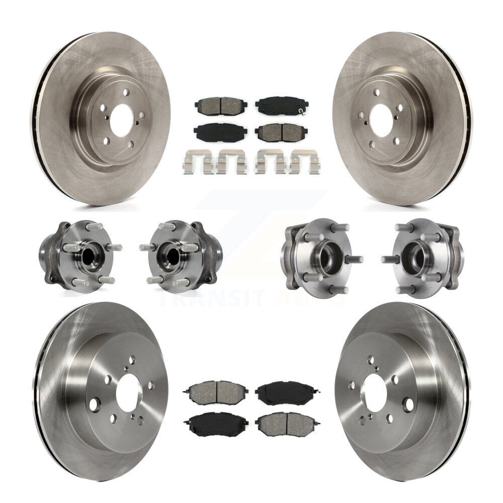 Kit de plaquettes de Rotor de frein à disque, roulement de moyeu avant et arrière (10 pièces) pour Subaru Forester 2.0