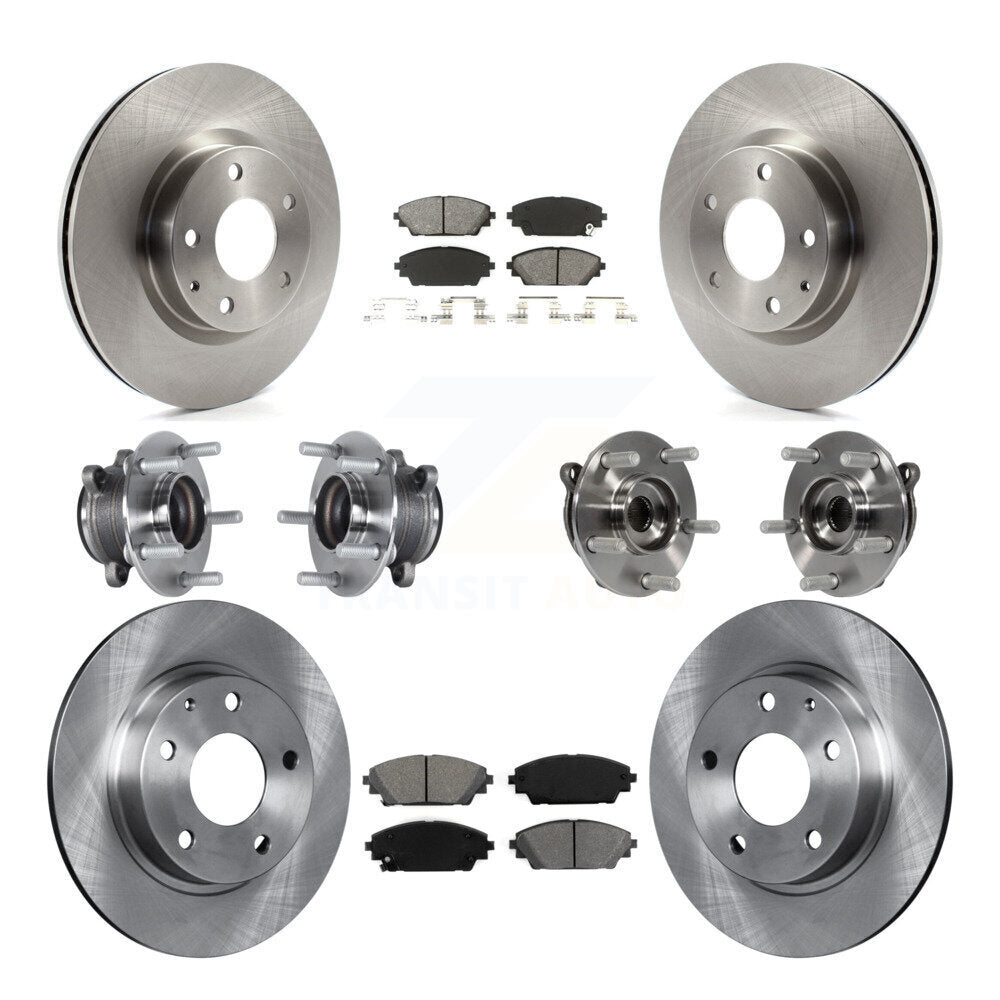 Kit de rotors et plaquettes de frein à disque, roulements de moyeu avant et arrière (10 pièces) pour Mazda 3 Sport