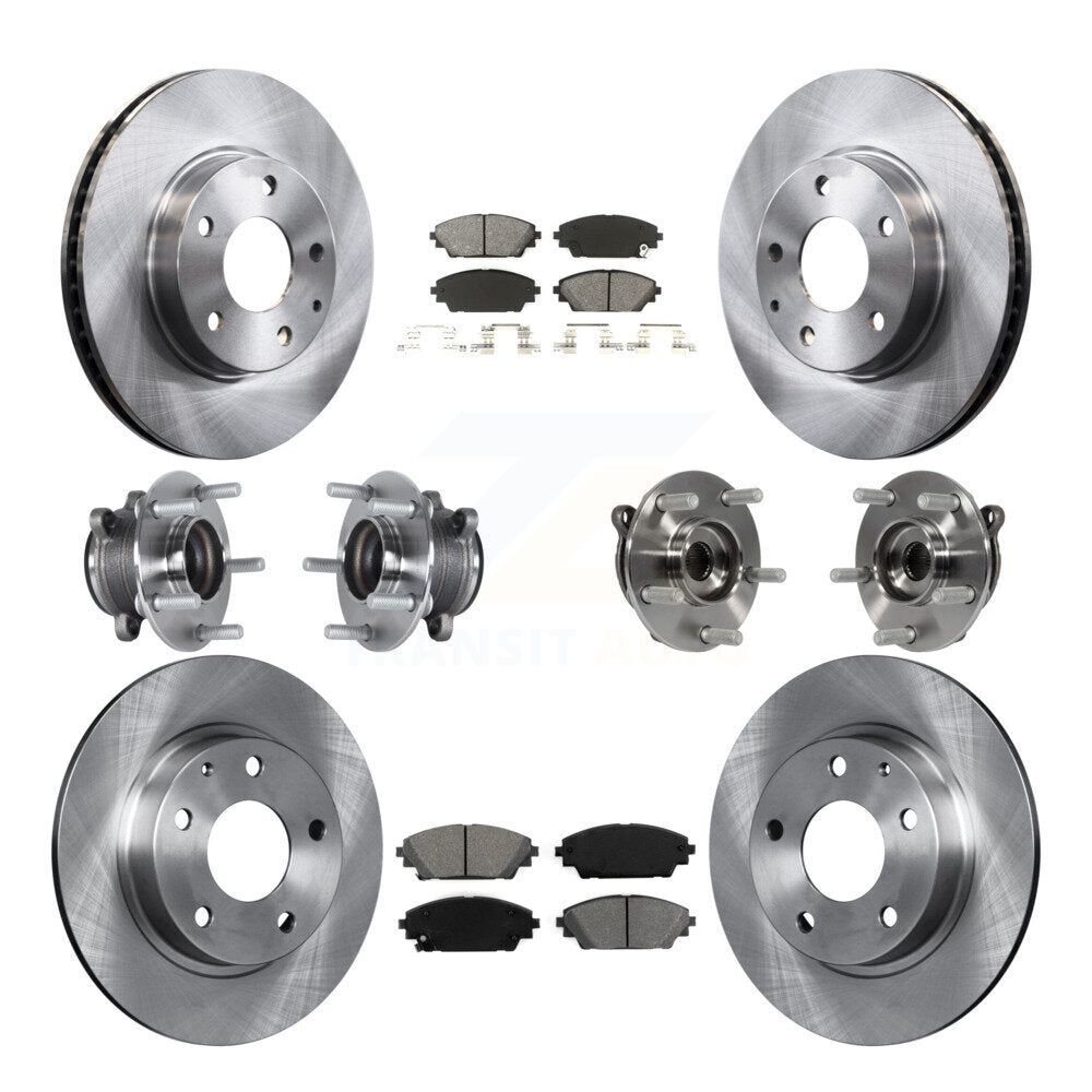 Kit de rotors et plaquettes de frein à disque, roulements de moyeu avant et arrière (10 pièces) pour Mazda 3 Sport