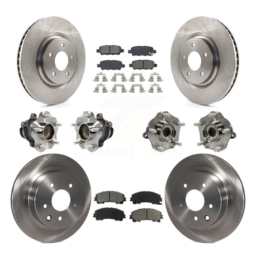 Kit de rotors et plaquettes de frein à disque, roulements de moyeu avant et arrière (10 pièces) pour Nissan Rogue