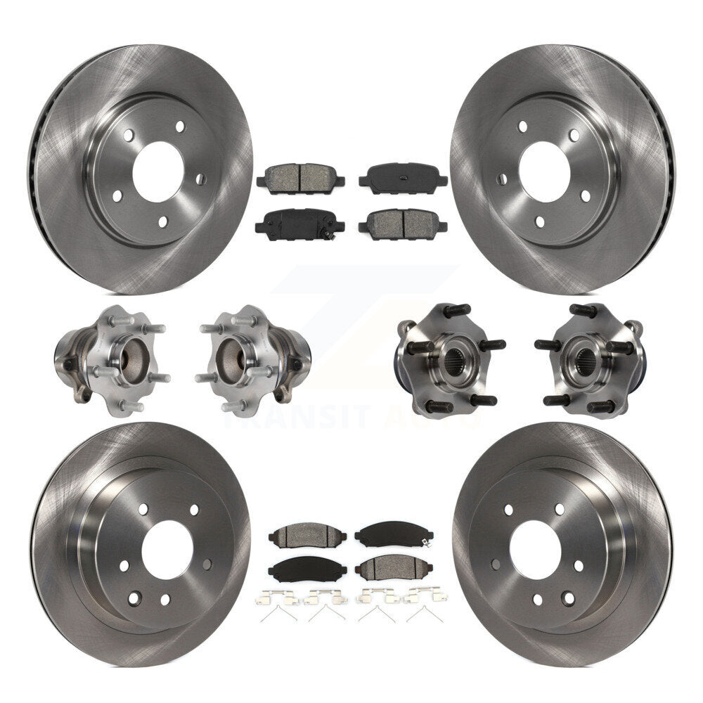 Kit de rotors et plaquettes de frein à disque, roulements de moyeu avant et arrière (10 pièces) pour Nissan LEAF