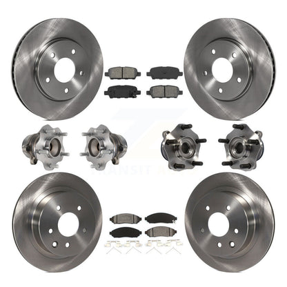 Kit de rotors et plaquettes de frein à disque, roulements de moyeu avant et arrière (10 pièces) pour Nissan LEAF