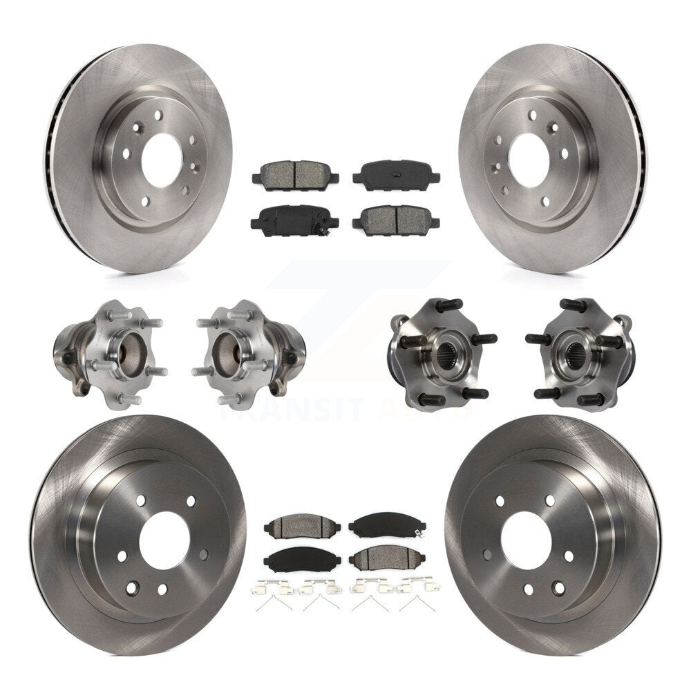 Kit de rotors et plaquettes de frein à disque, roulements de moyeu avant et arrière (10 pièces) pour Nissan LEAF
