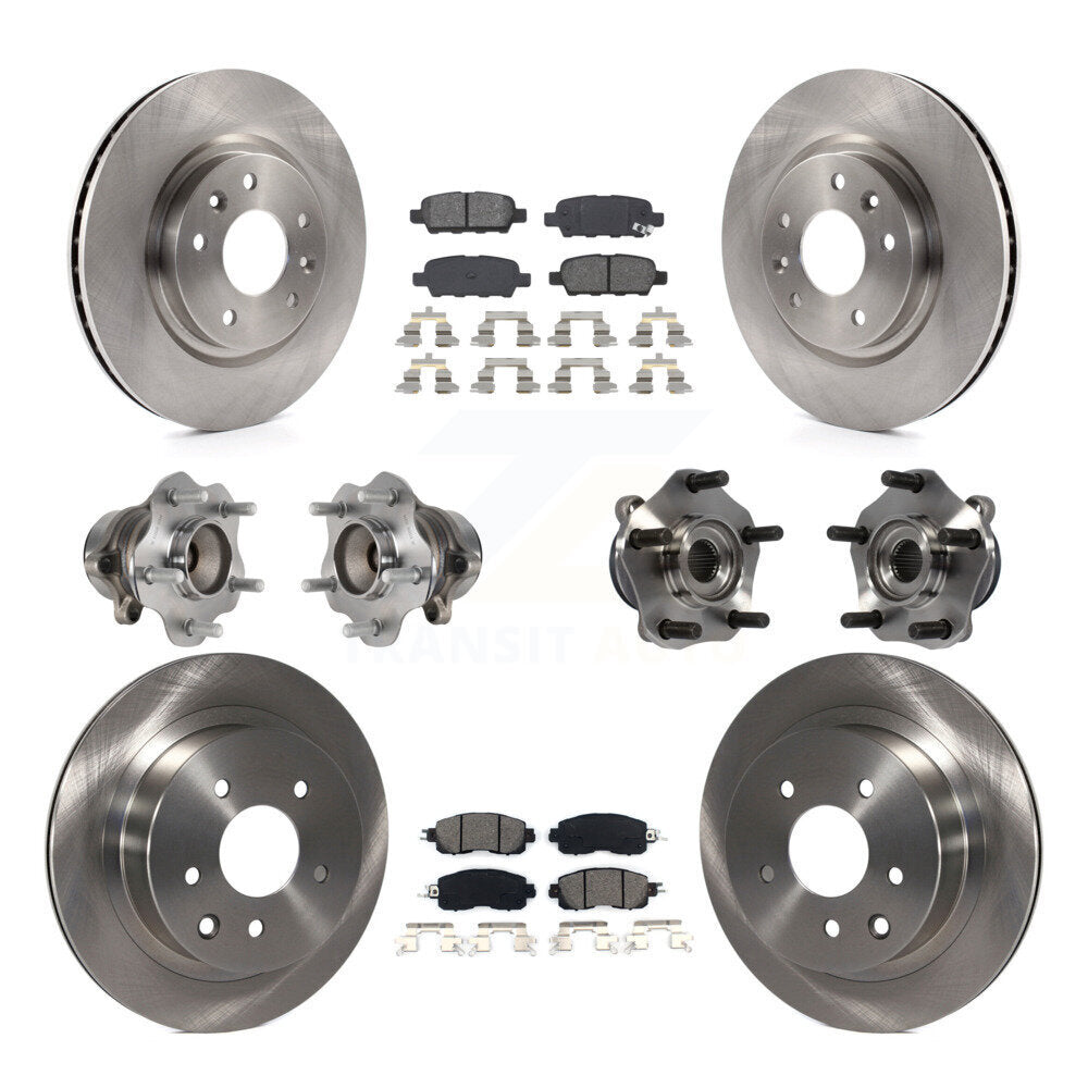Kit de rotors et plaquettes de frein à disque, roulements de moyeu avant et arrière (10 pièces) pour Nissan LEAF