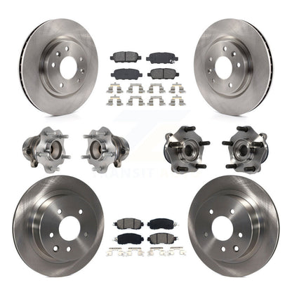 Kit de rotors et plaquettes de frein à disque, roulements de moyeu avant et arrière (10 pièces) pour Nissan LEAF