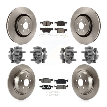 Kit de plaquettes de Rotor de frein, roulement de moyeu avant et arrière (10 pièces) pour Ford Edge Lincoln Nautilu