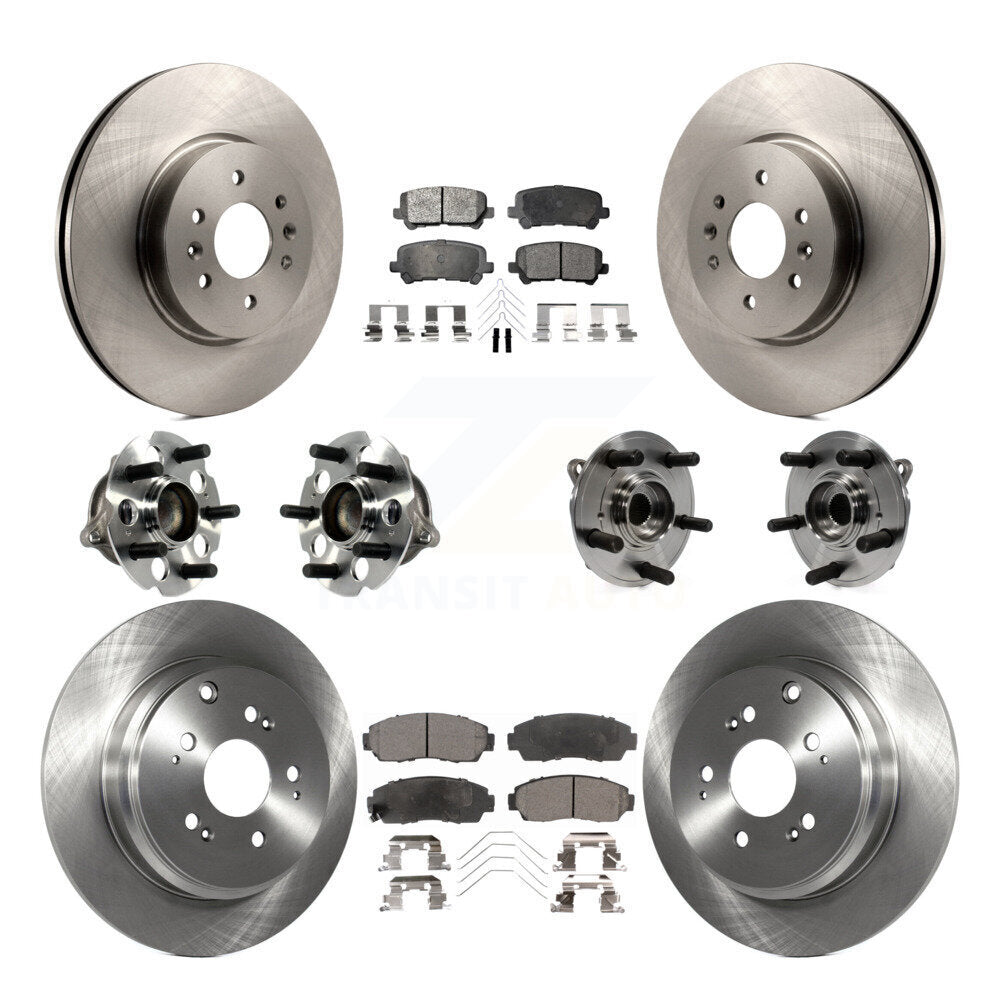 Kit de rotors et plaquettes de frein avec roulement de moyeu avant et arrière (10 pièces) pour Honda Odysse 2011-2014