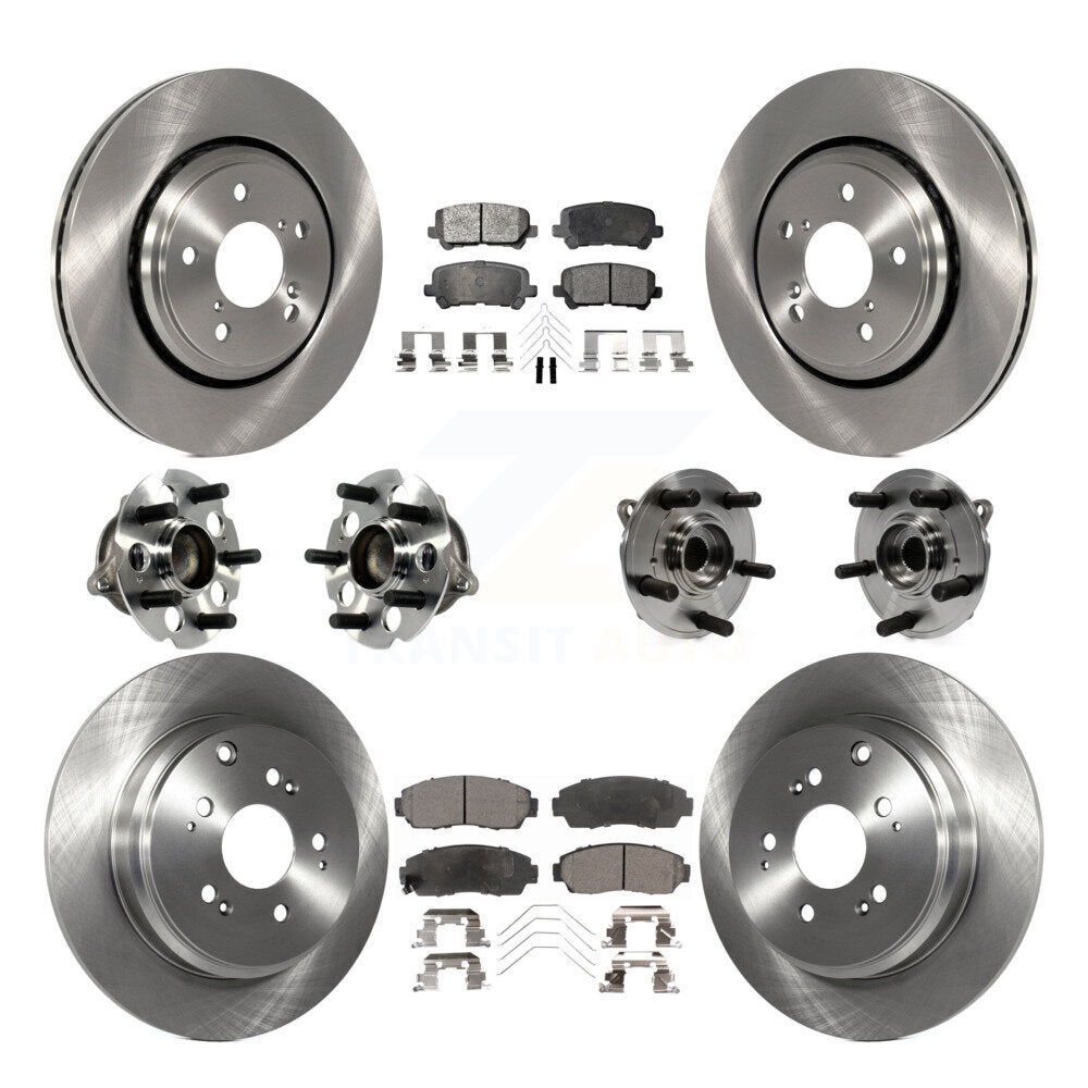 Kit de rotors et plaquettes de frein avec roulement de moyeu avant et arrière (10 pièces) pour Honda Odysse 2015-2017